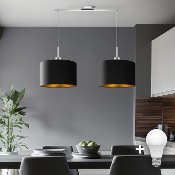 Eglo - LED Chandelier on a string TUNJA 2xE27/60W/230V black