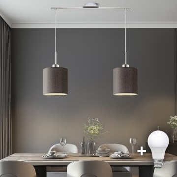Eglo - LED Chandelier on a string TUNJA 2xE27/60W/230V brown