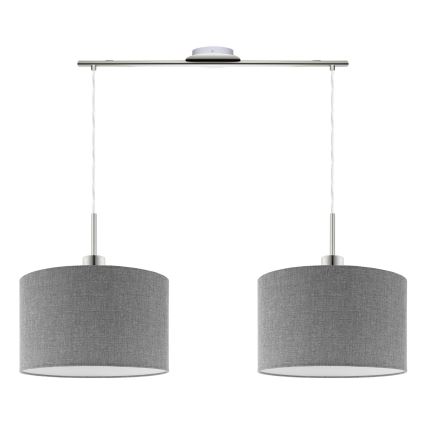 Eglo - LED Chandelier on a string TUNJA 2xE27/60W/230V grey