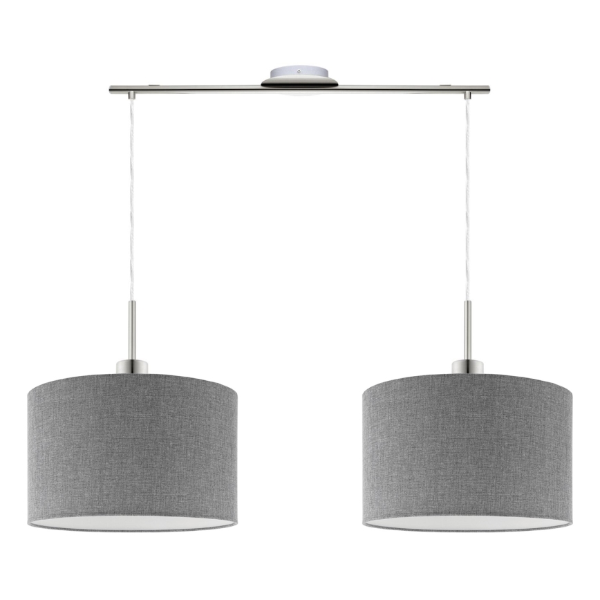 Eglo - LED Chandelier on a string TUNJA 2xE27/60W/230V grey