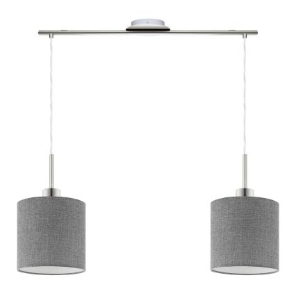 Eglo - LED Chandelier on a string TUNJA 2xE27/60W/230V grey