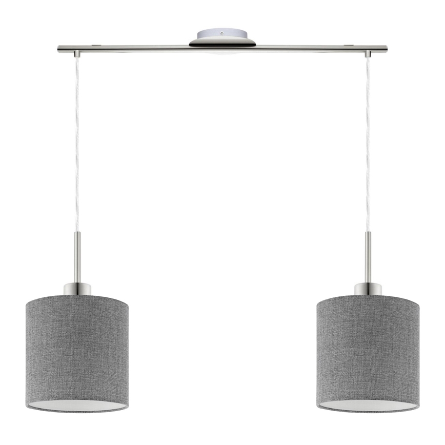 Eglo - LED Chandelier on a string TUNJA 2xE27/60W/230V grey