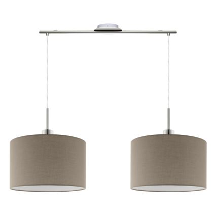 Eglo - LED Chandelier on a string TUNJA 2xE27/60W/230V taupe
