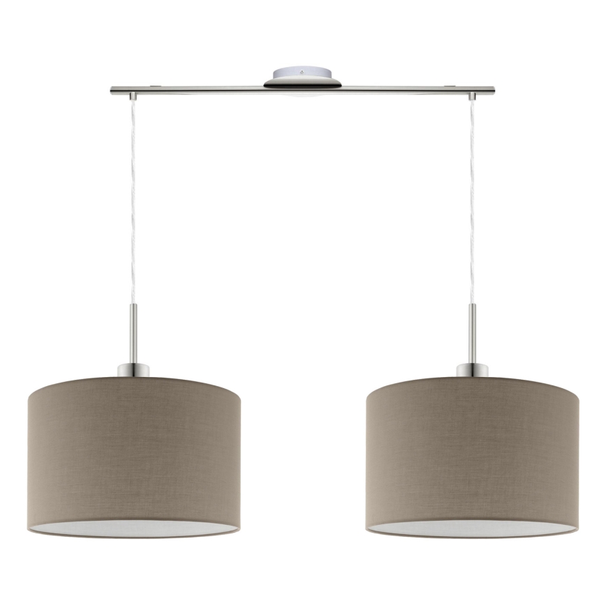 Eglo - LED Chandelier on a string TUNJA 2xE27/60W/230V taupe