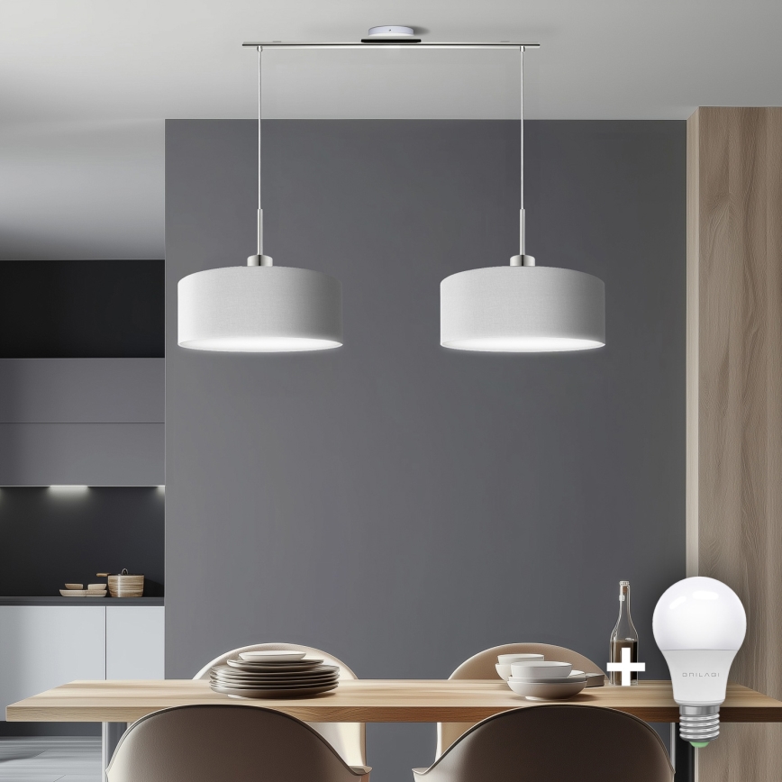 Eglo - LED Chandelier on a string TUNJA 2xE27/60W/230V white