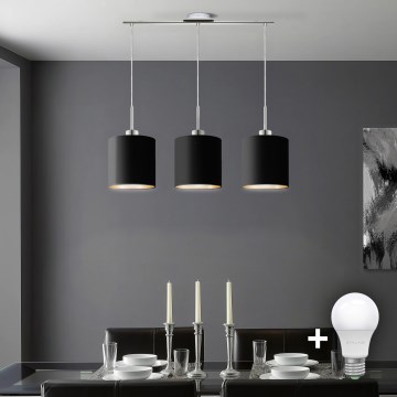 Eglo - LED  Chandelier on a string TUNJA 3xE27/60W/230V black