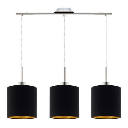 Eglo - LED  Chandelier on a string TUNJA 3xE27/60W/230V black