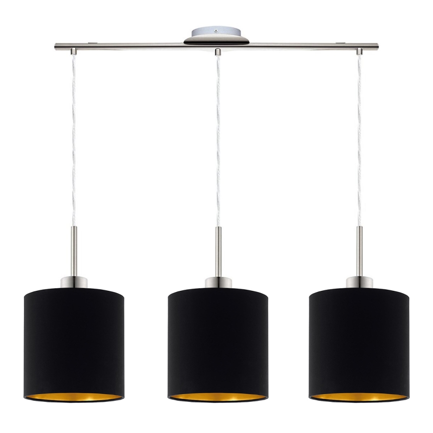Eglo - LED  Chandelier on a string TUNJA 3xE27/60W/230V black