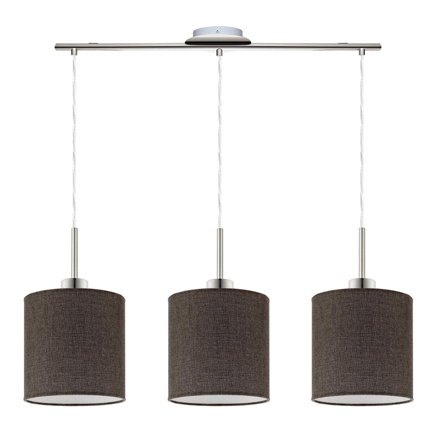 Eglo - LED  Chandelier on a string TUNJA 3xE27/60W/230V brown