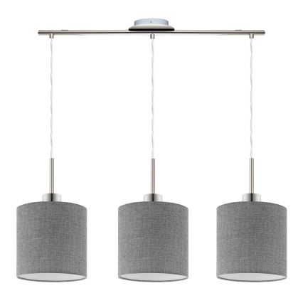 Eglo - LED Chandelier on a string TUNJA 3xE27/60W/230V grey
