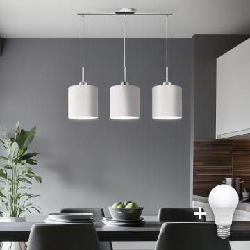 Eglo - LED Chandelier on a string TUNJA 3xE27/60W/230V white