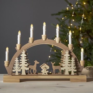 Eglo - LED Christmas candlestick 10xLED/0,03W/2xAA