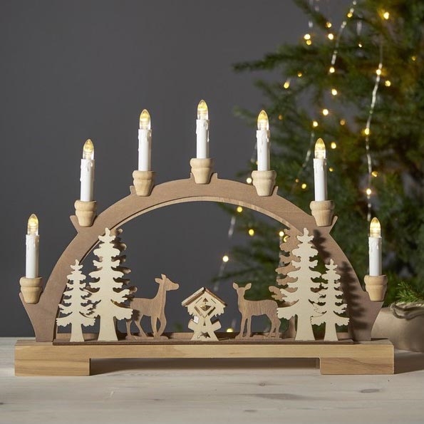 Eglo - LED Christmas candlestick 10xLED/0,03W/2xAA