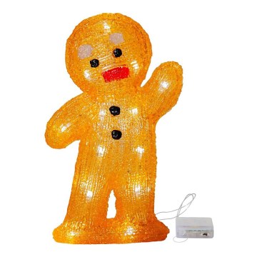 Eglo - LED Christmas decoration 20xLED/0,06W/3xAA gingerbread man