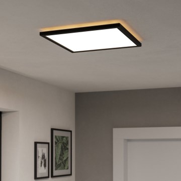 Eglo - LED Dimmable bathroom ceiling light LED/17,6W/230V 2700-6500K 39x39 cm IP44 black + remote control