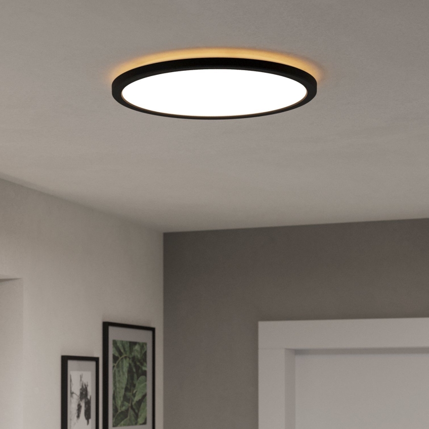 Eglo - LED Dimmable bathroom ceiling light LED/18,5W/230V 2700-6500K d. 38,9 cm IP44 black + remote control