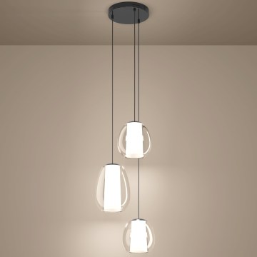 Eglo - LED Dimmable Cable-Hung Pendant LED/7W/230V + 2xLED/5.5W + 3xLED/1.6W black chrome