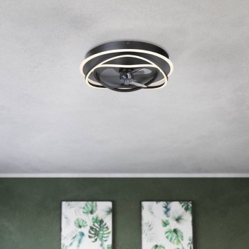 Eglo - LED Dimmable Ceiling Fan 4xLED/9W/230V 2700-6500K Ø 50 cm Black + Remote Control