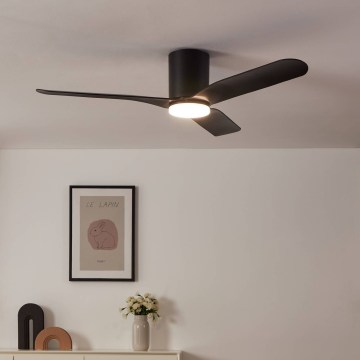 Eglo - LED Dimmable Ceiling Fan LED/17W/230V Ø 132 cm Black + Remote Control