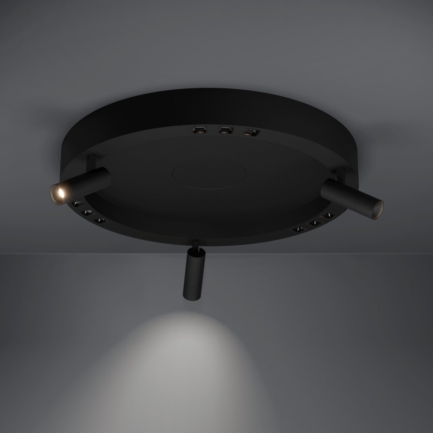 Eglo - LED Dimmable ceiling light 3xLED/8W/230V + 3xLED/8,5W 3000K black + remote control