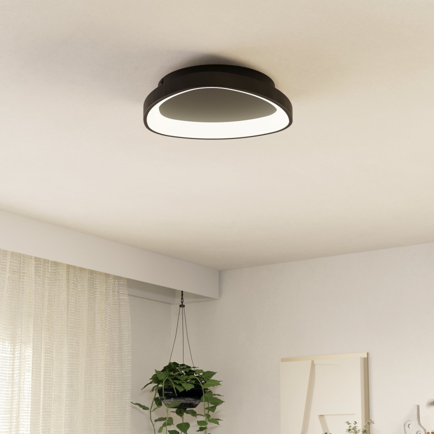 Eglo - LED Dimmable ceiling light LED/12W/230V 2700-6500K black + remote control
