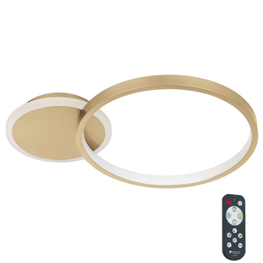 Eglo - LED Dimmable ceiling light LED/15W/230V gold + remote control