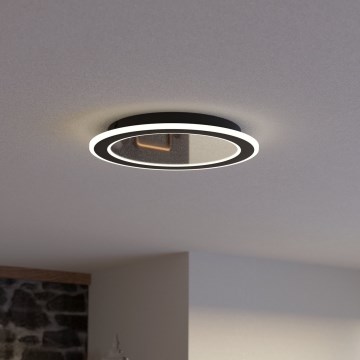 Eglo - LED Dimmable ceiling light LED/20W/230V 2700-6500K black + remote control