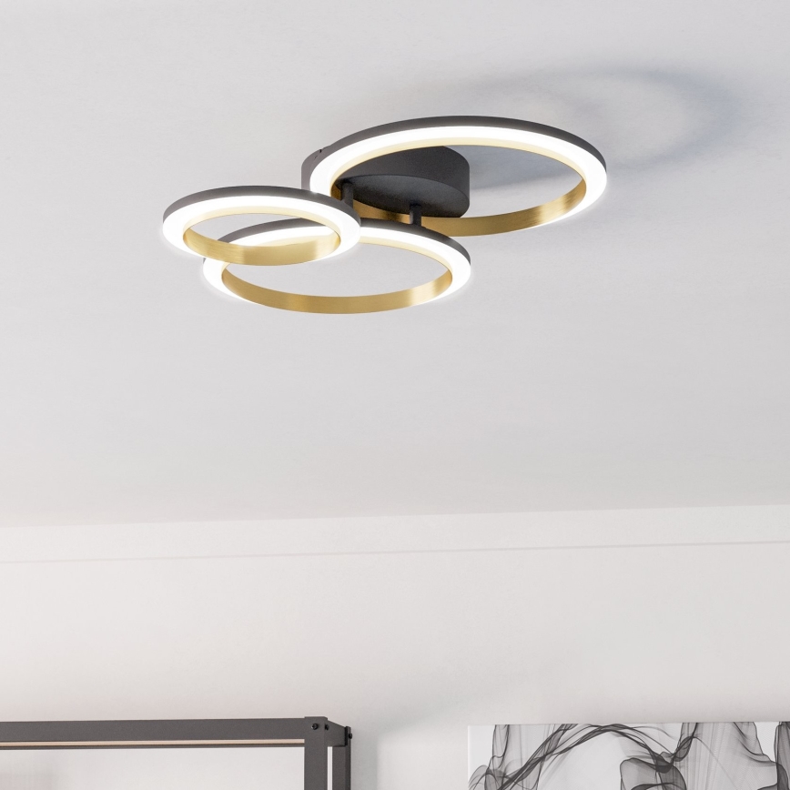 Eglo - LED Dimmable ceiling light LED/20W/230V 4000K black/gold
