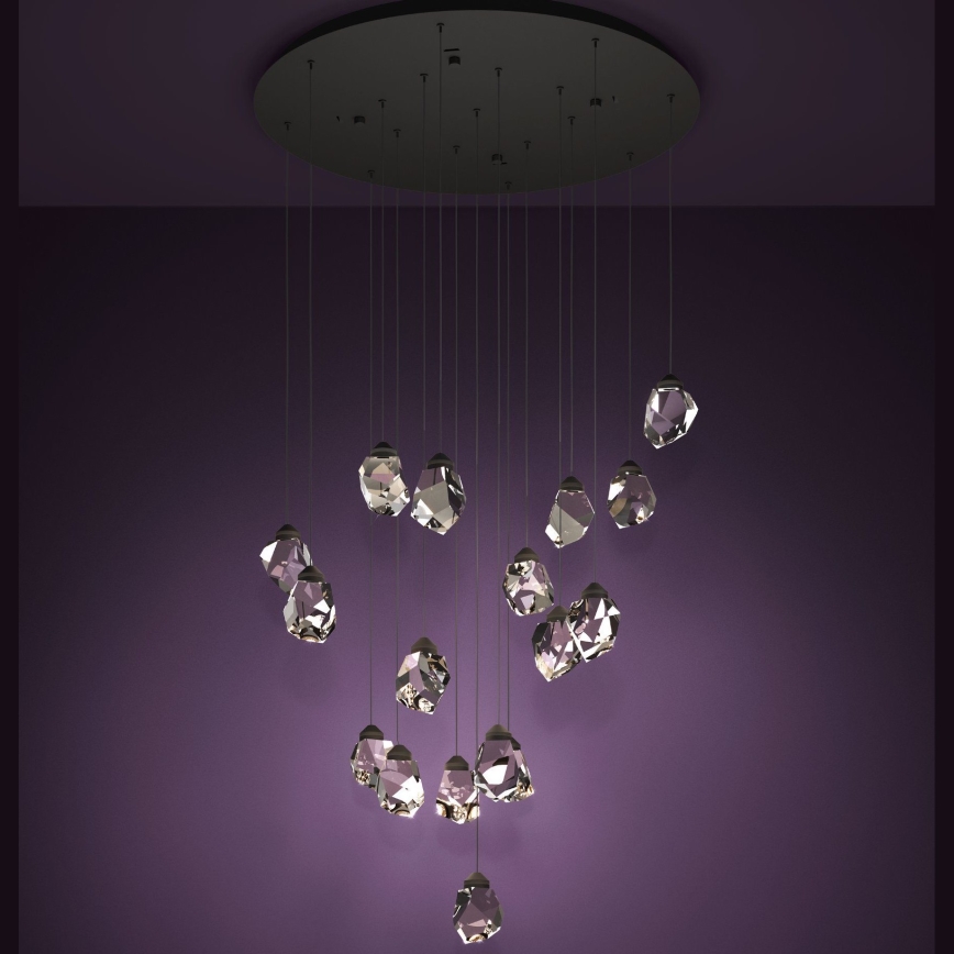 Eglo - LED Dimmable chandelier on a string 17xLED/3W/230V 3000K black/clear