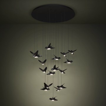 Eglo - LED Dimmable chandelier on a string 17xLED/3W/230V 3000K black
