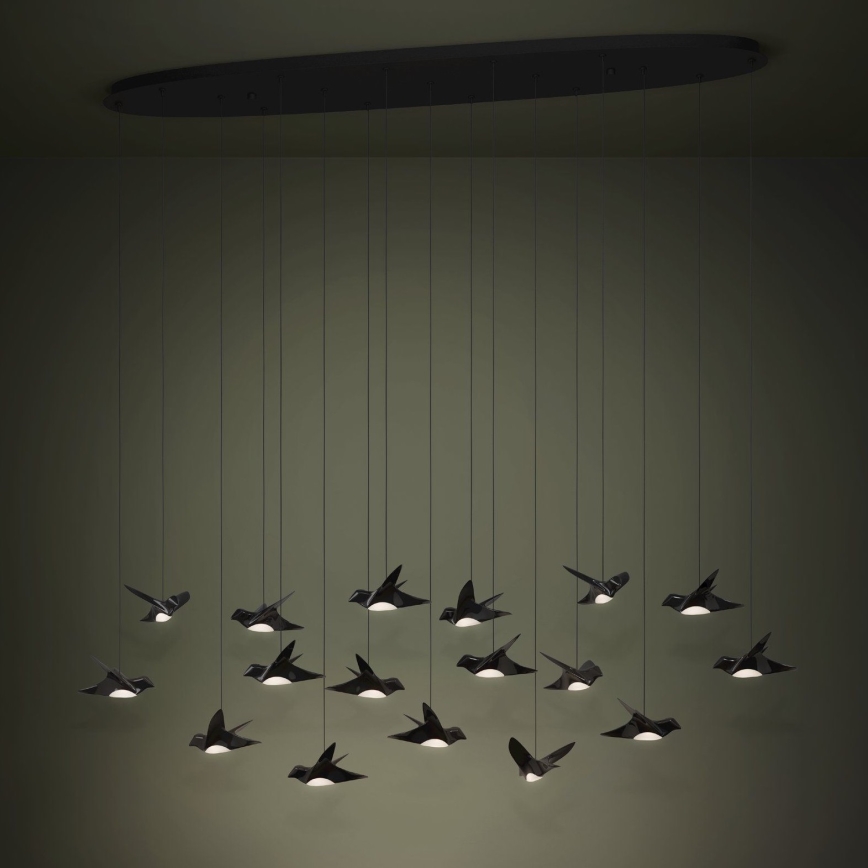 Eglo - LED Dimmable chandelier on a string 17xLED/3W/230V 3000K black