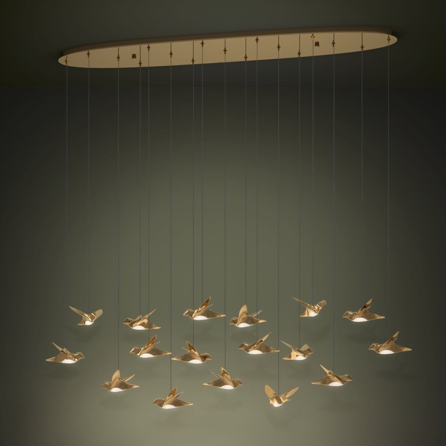 Eglo - LED Dimmable chandelier on a string 17xLED/3W/230V 3000K gold