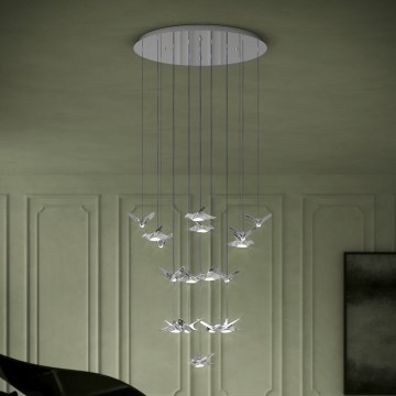 Eglo - LED Dimmable chandelier on a string 17xLED/3W/230V 3000K shiny chrome