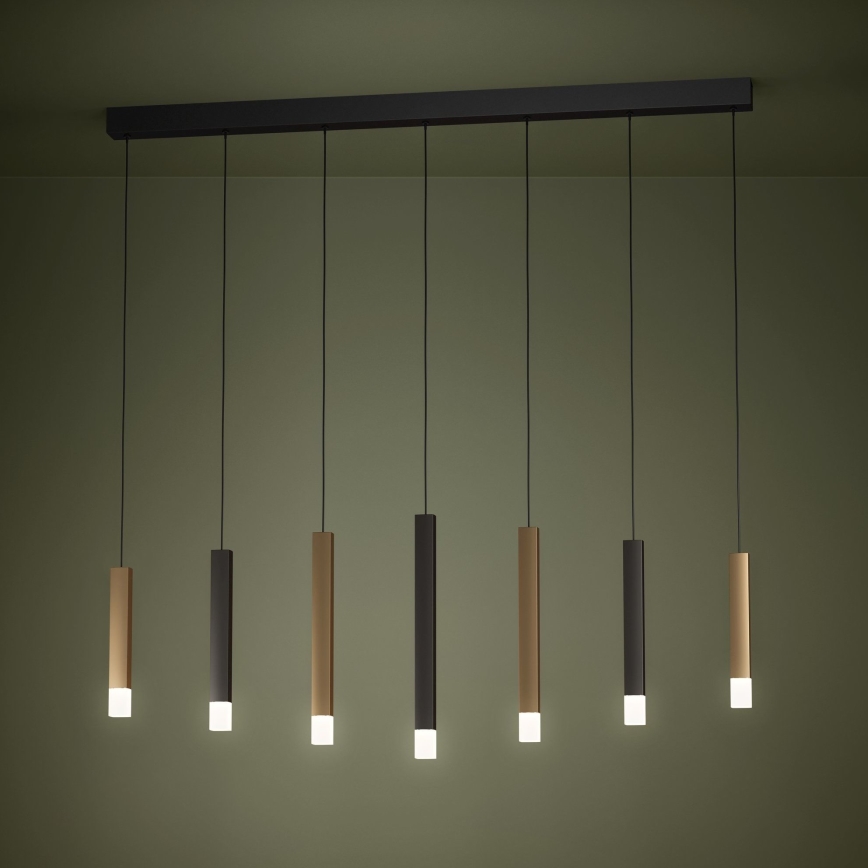 Eglo - LED Dimmable chandelier on a string 7xLED/3,1W/230V 3000K anthracite/gold