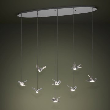 Eglo - LED Dimmable chandelier on a string 8xLED/4,2W/230V 3000K shiny chrome