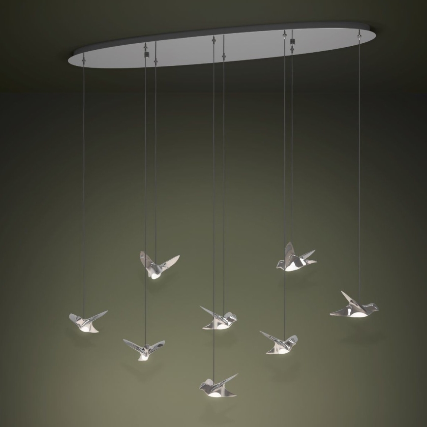 Eglo - LED Dimmable chandelier on a string 8xLED/4,2W/230V 3000K shiny chrome