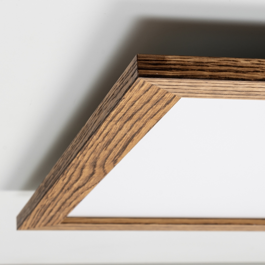 Eglo - LED Dimmable surface-mounted panel SALOBRENA-CL WOOD LED/31W/230V 2700-6500K 64x64 cm brown