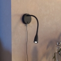 Eglo - LED Flexible Wall Lamp with USB, 3.8W LED, 230 V, Black