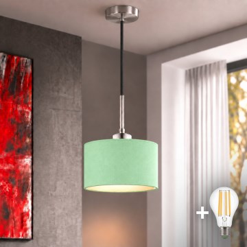 Eglo - LED pendant lamp on cable TUNJA 1xE27/60W/230V Ø 20 cm green/black