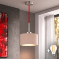 Eglo - LED pendant light on cable TUNJA 1xE27/60W/230V Ø 20 cm beige/red