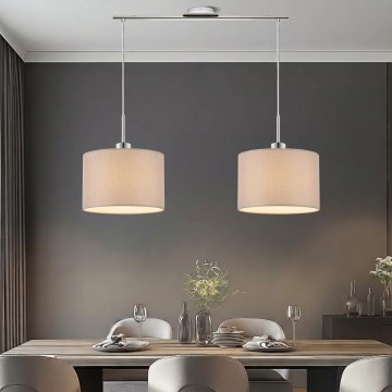 Eglo - LED pendant light on cable TUNJA 2xE27/60W/230V beige