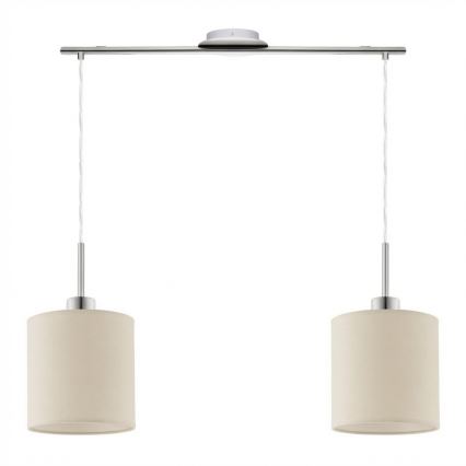 Eglo - LED Pendant Light on Cable TUNJA 2xE27/60W/230V Cream