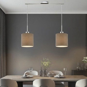 Eglo - LED Pendant Light on Cable TUNJA 2xE27/60W/230V taupe