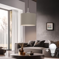 Eglo - LED pendant light on cord TUNJA 1xE27/60W/230V taupe