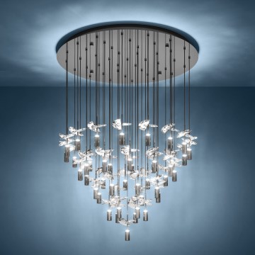Eglo - LED pendant on cable, 43 LEDs / 2.1 W each / 230 V, 2200/3000/4000 K, polished chrome