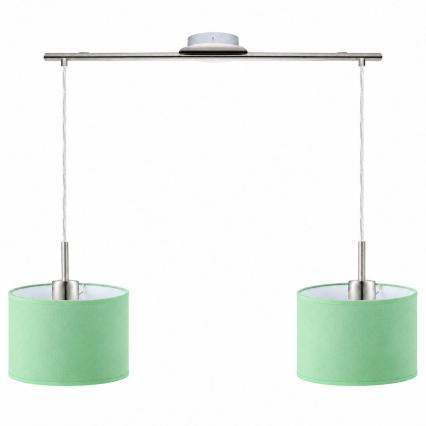 Eglo - LED pendant on cable TUNJA 2xE27/60W/230V matte chrome/green