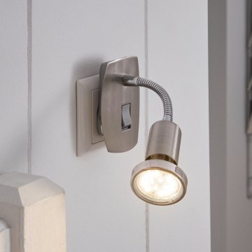 Eglo - LED Plug-in Fixture 1x GU10/2.8W/230V Matte Chrome