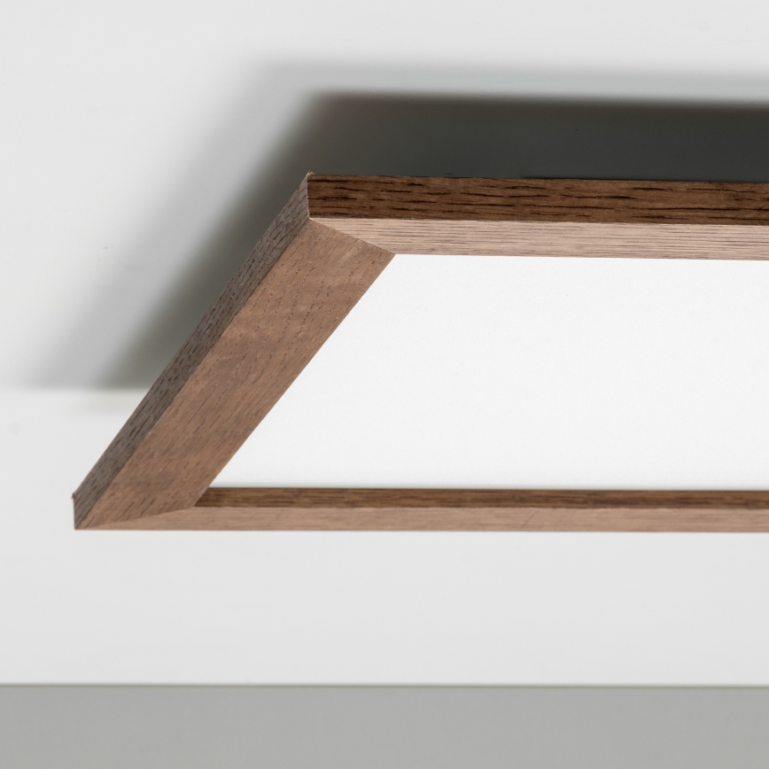 Eglo - LED RGB Dimmable surface-mounted panel SALOBRENA-C WOOD LED/24W/230V 2700-6500K 49,5x49,5 cm dark brown + remote control