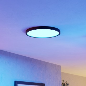 Eglo - LED RGBW Dimmable Bathroom Ceiling Light LED/17,5W/230V 2700-6500K dia. 38,9 cm IP44 Black