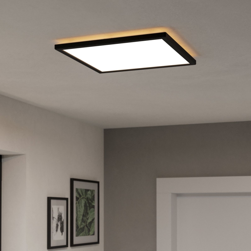 Eglo - LED RGBW Dimmable bathroom ceiling light LED/17,6W/230V 2700-6500K 39x39 cm IP44 black ZigBee